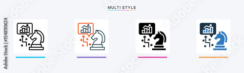 Business Strategy multiple icon style vector illustration
