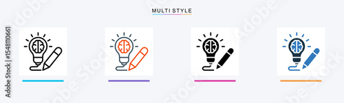 Creative Planning multiple icon style vector illustration