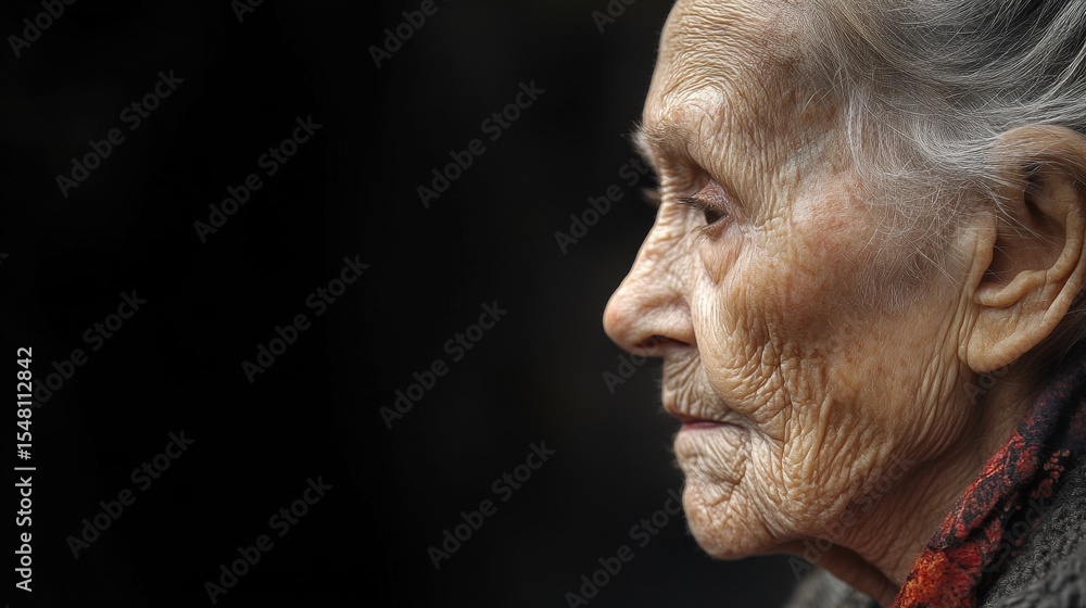 Profile of Aged Woman A Portrait of Time's Passage , elderly, wisdom Profile of Aged Woman A Portrait of Time's Passage , elderly, wisdom