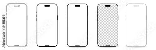 Smartphone UI Mockup Set – Minimal Vector Phone Frames and Display Templates