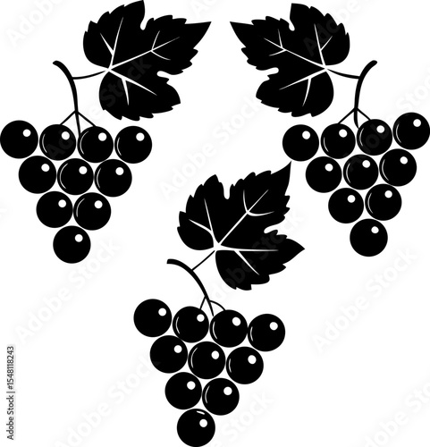 bunch of white table grapes with leaf flat color i.eps