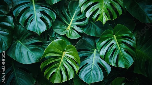 Wallpaper Mural Lush Monstera Leaf Background (1) Torontodigital.ca