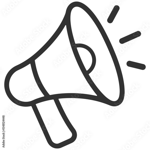 Megaphone icon, loudspeaker symbol, set announcement, speaker, advertising, promotion design, vector illustration isolated on transparent background