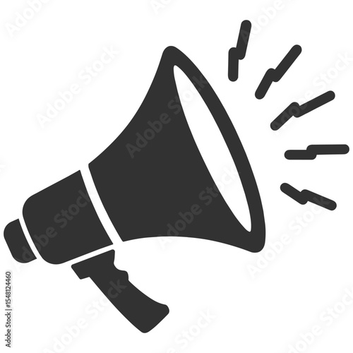 Megaphone icon, loudspeaker symbol, set announcement, speaker, advertising, promotion design, vector illustration isolated on transparent background
