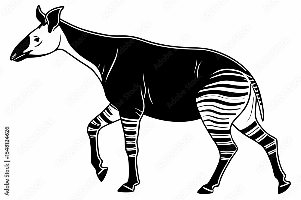 Obraz premium okapi sihouette black vector