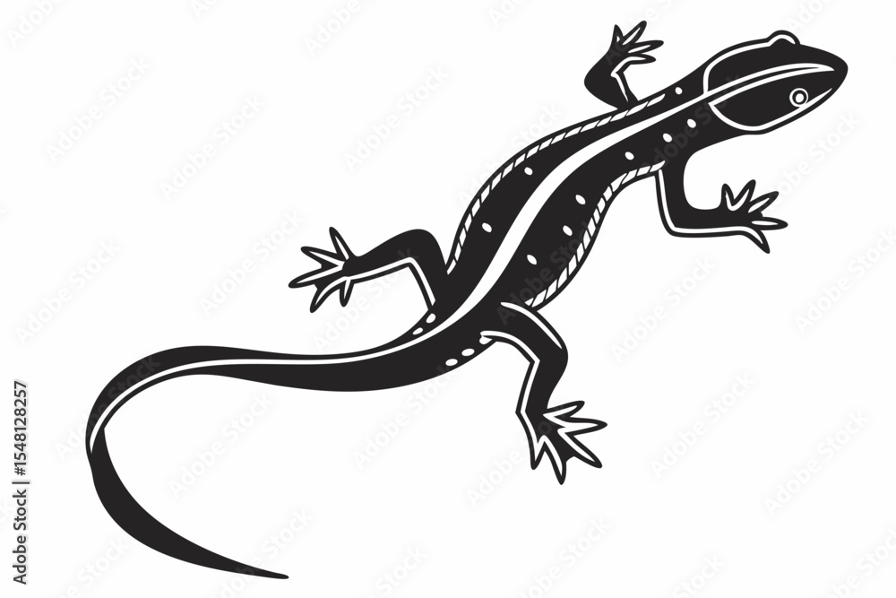 Fototapeta premium newt sihouette black vector