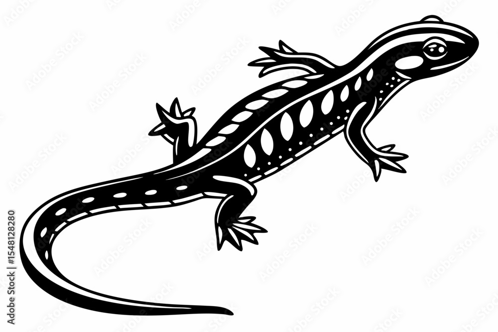 Naklejka premium newt sihouette black vector