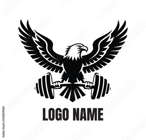 Eagle Fitness Logo with Barbell