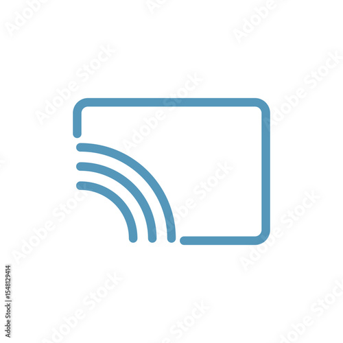 Screen Cast Icon, Vector Illustration, Symbol, Design Logo Template Pictogram, for UI or UX Isolated on White for Mobile App, Editable