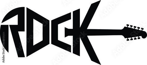 Rock Music Logo Guitar Design Typography Band Branding