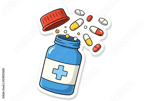 vector illustration of medicine bottle