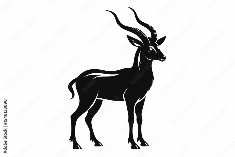 Fototapeta premium markhor sihouette black vector 