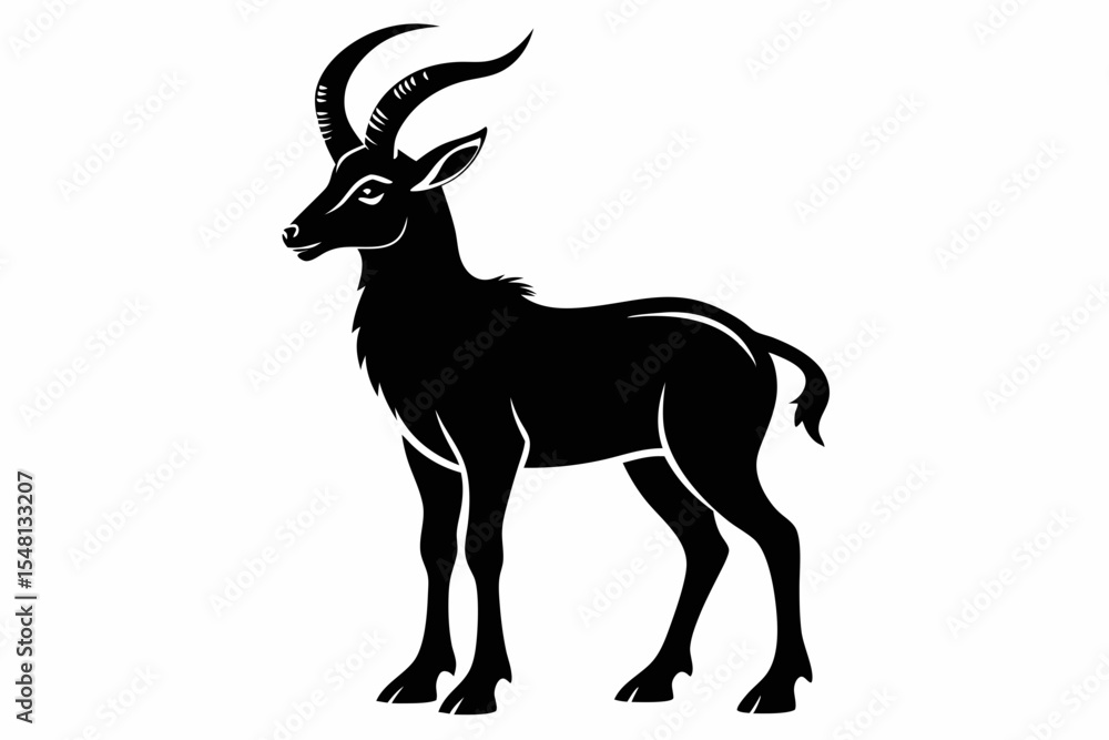 Fototapeta premium markhor sihouette black vector 