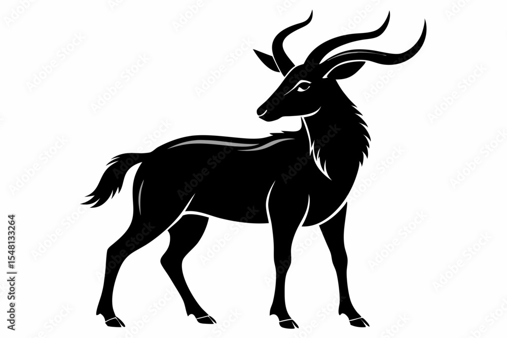 Fototapeta premium markhor sihouette black vector 