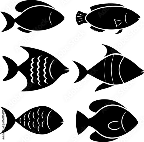 black fish silhouette collection  set of black fis (1).eps