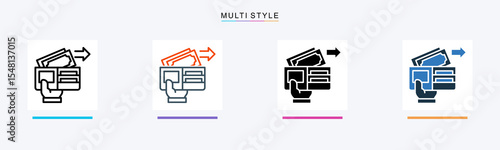 Expense multiple icon style vector illustration