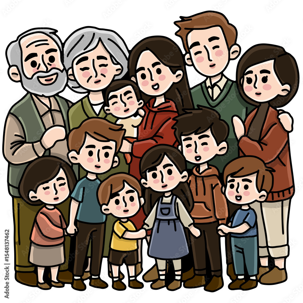 The extended family gathers together
The extended family gathers together