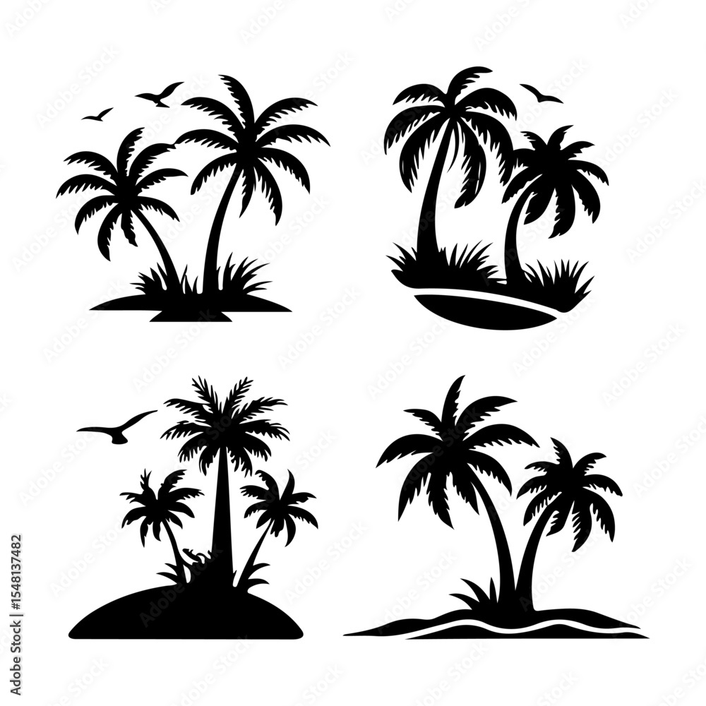 Fototapeta premium Palm tree icon with coconut tree vector for logos and vector