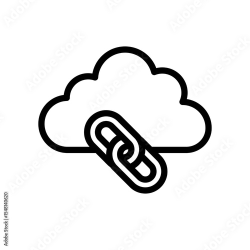 cloud computing link icon isolated on transparent background