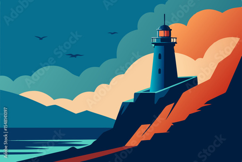 lighthouse on the sea