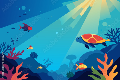 coral reef with fishes