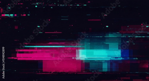 Glitched data pattern with vibrant colors