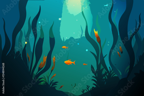 coral reef with fishes
