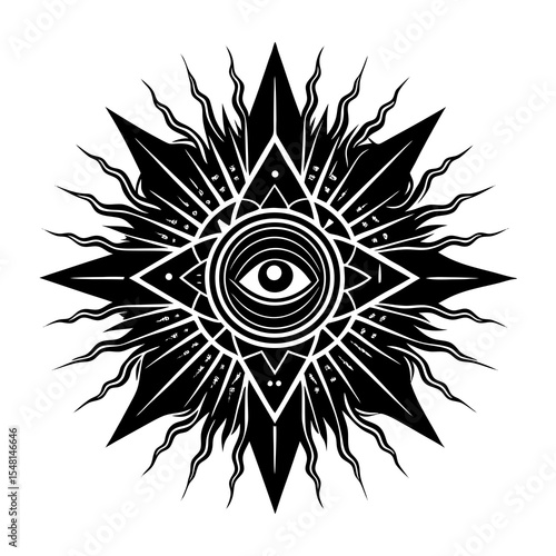 Eye of providence vector graphic, all seeing eye illustration, illuminati symbol clip art, occult design