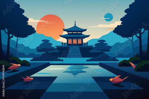 chinese temple in the morning