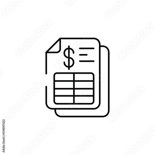 Spreadsheet icon design with white background stock illustration