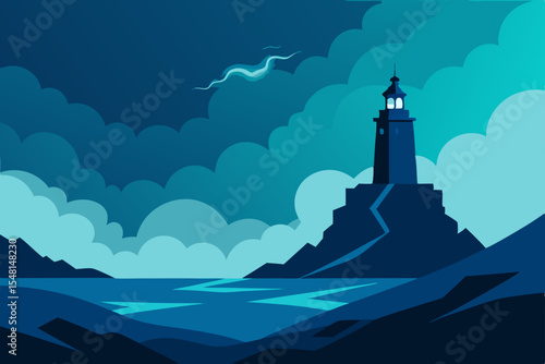 lighthouse in the night