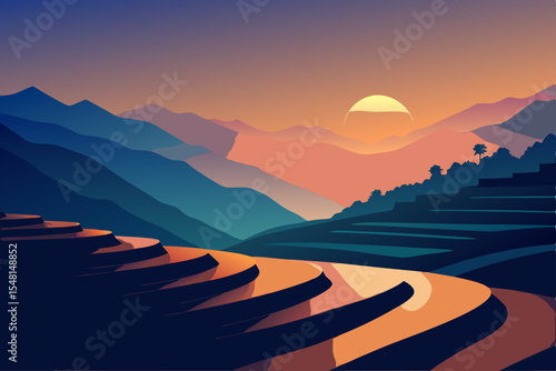 sunrise in the mountains