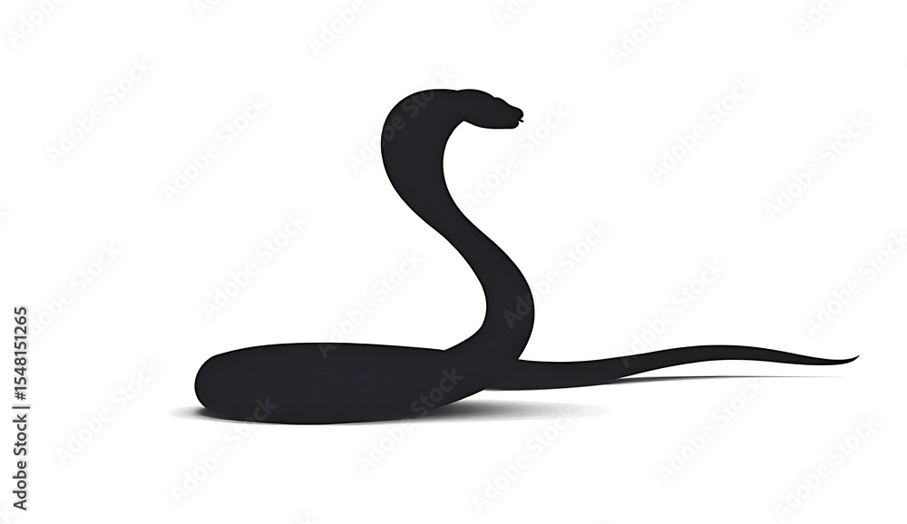 Fototapeta premium black snake isolated on white