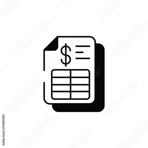 Spreadsheet icon design with white background stock illustration