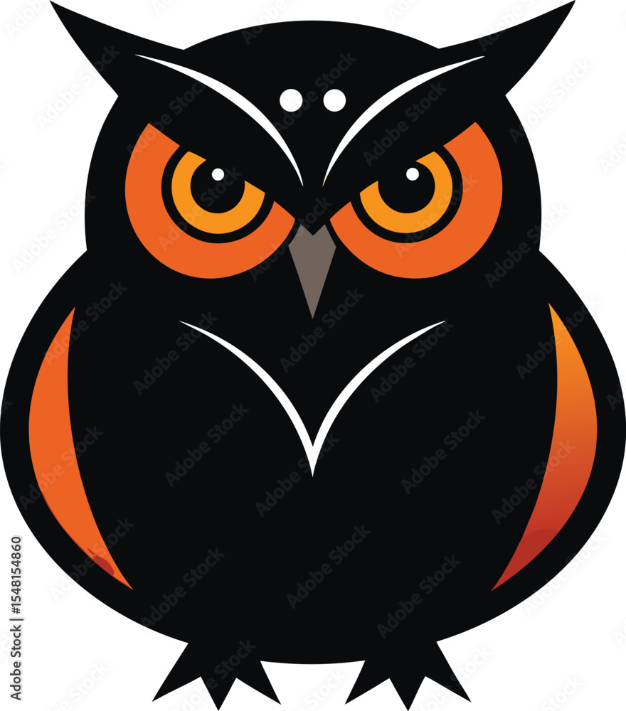 Fototapeta premium halloween owl vector icon on a transparent background.