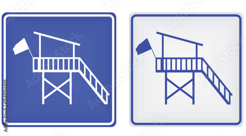 Lifeguard on duty sign. vector