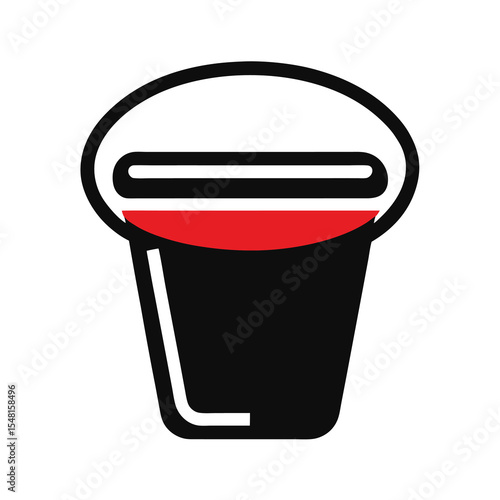 Black and Red Disposable Cup Icon