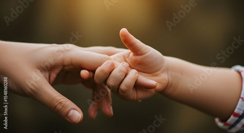 Parent holding child's hand in gentle moment of connection  