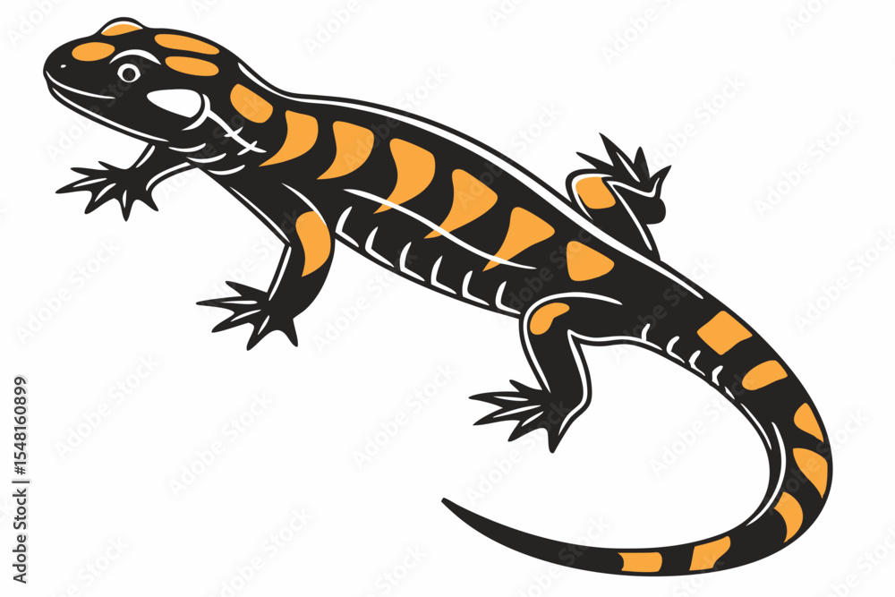 Obraz premium fire salamander sihouette black vector 