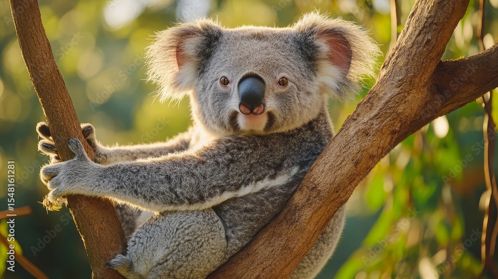 Fototapeta premium Queensland koala (Phascolarctos cinereus adustus). Wild life animal.