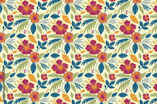 continuous abstract flower pattern with hand drawn simplicity and seamless layout ideal for modern textile printing

