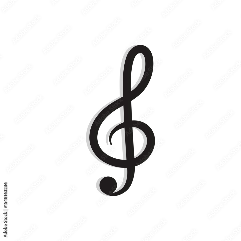 Obraz premium Treble Clef Icon Vector Design.