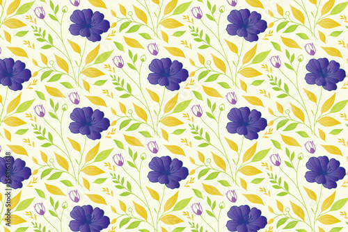 seamless modern floral pattern with decorative line work and hand drawn leaf structure suited for fashion and bedsheet use

