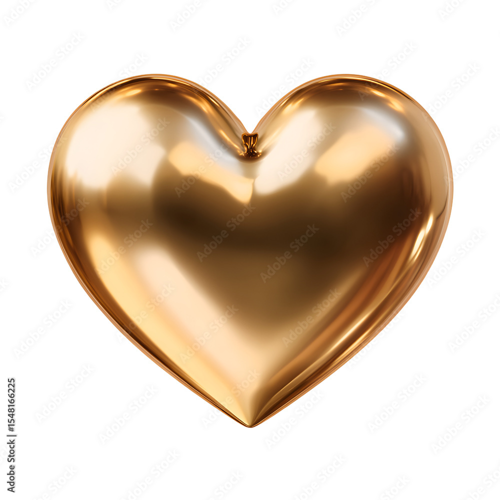 Golden heart isolated on transparent background Golden heart isolated on transparent background