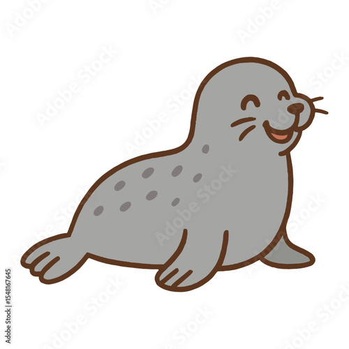 Cute cartoon seal illustration vector