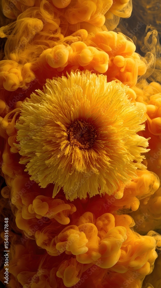 Obraz premium Abstract yellow orange flower design