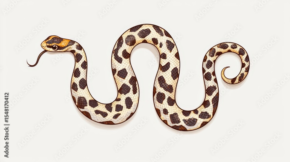 Naklejka premium An elegant spotted snake slithers gracefully, showcasing its unique patterns against a neutral background.