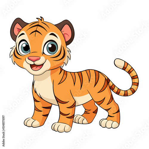 tiger cartoon isolated on white