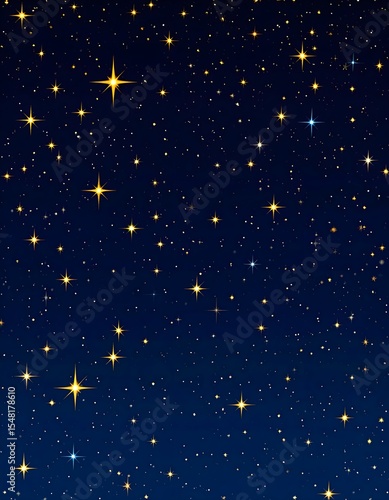 Starry Night Sky with Varied Star Sizes and Blue Hues, a Celestial Background