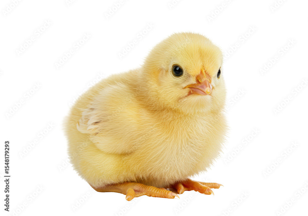 Isolated Adorable Downy Yellow Chick Standing Isolated Adorable Downy Yellow Chick Standing